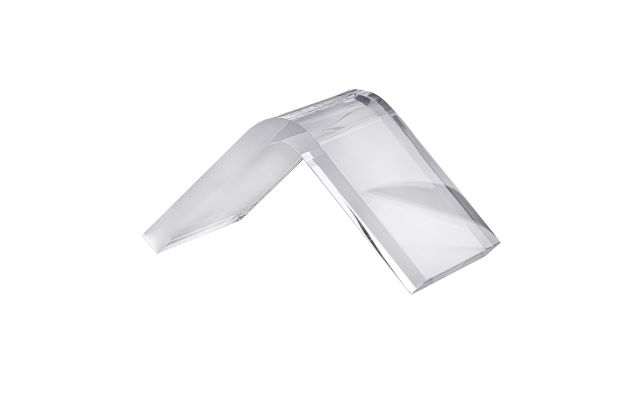 Dickeres transparentes Plexiglas mit Formfalz und bearbeiteten Kanten
