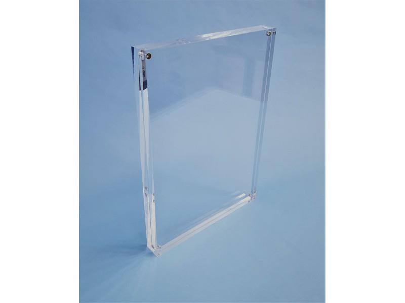 Transparent acrylic freestanding frame with magnets