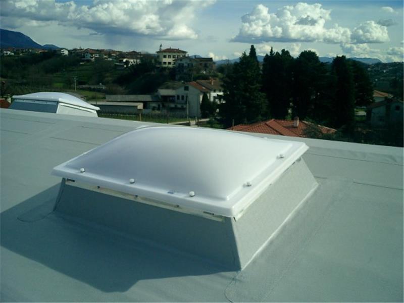 Opal rooflight dome on an upstand on a flat roof