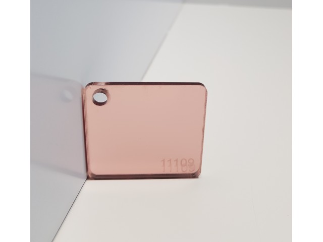 PLEKSI STEKLO, rožnato zlata (rosegold), ogledalo (11109)  deb: 3 mm