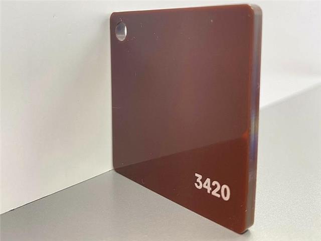 PLEKSI STEKLO, rjava 3420, deb: 3 mm